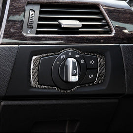 Carbon Fiber Car Headlight Switch Decorative Sticker for BMW E90 / E92 / E93 2005-2012, Headlight   Switch