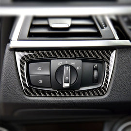 Carbon Fiber Car Headlight Switch Decorative Sticker for BMW F30 2013-2017 / F34 2013-2017, Headlight  Switch