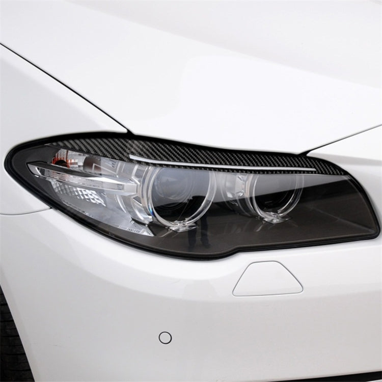 Carbon Fiber Car Lamp Eyebrow Decorative Sticker for BMW 5 Series F10 2014-2016, Lamp Eyebrow