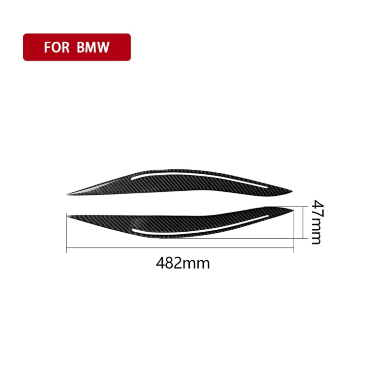 Carbon Fiber Car Lamp Eyebrow Decorative Sticker for BMW 5 Series F10 2014-2016, Lamp Eyebrow