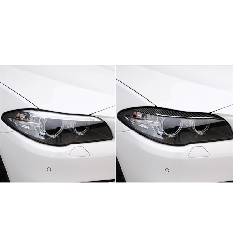 Carbon Fiber Car Lamp Eyebrow Decorative Sticker for BMW 5 Series F10 2014-2016, Lamp Eyebrow