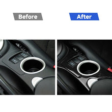 Load image into Gallery viewer, 3 in 1 Car Carbon Fiber Central Control Cup Holder Panel Decorative Sticker for Nissan 370Z Z34 2009-, Left and Right Drive Universal, Central Control Cup Holder Panel
