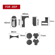 Load image into Gallery viewer, 10 in 1 Car Carbon Fiber Gear Console Water Cup Holder Decorative Sticker for Jeep Wrangler JK 2007-2010, Left Drive , Gear Console Water Cup Holder