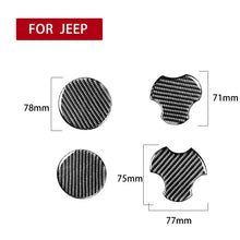 Load image into Gallery viewer, 4 in 1 Car Carbon Fiber Water Cup Holder Mat Decorative Sticker for Jeep Wrangler JK 2007-2010, Left and Right Drive Universal, Water Cup Holder Mat