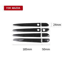 Load image into Gallery viewer, Car Carbon Fiber Outside Door Handle with Smart Hole Decorative Sticker for Mazda CX-5 2017-2018, Left Drive, Outside Door Handle with Smart, Left Drive