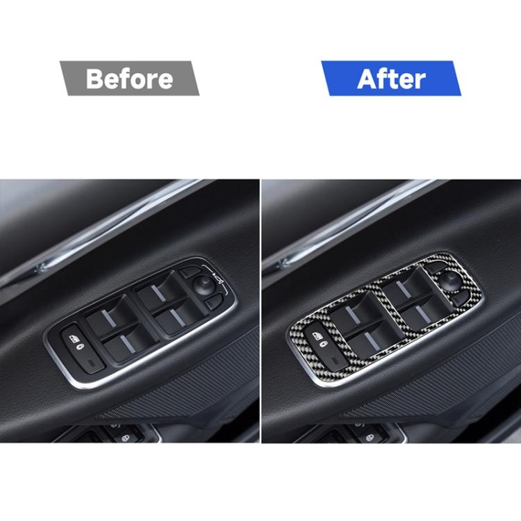 4 in 1 Car Carbon Fiber Lifting Panel Decorative Stickers for Jaguar F-PACE X761 XE X760 2016-2020, Left Drive, Lifting Panel, Left Drive