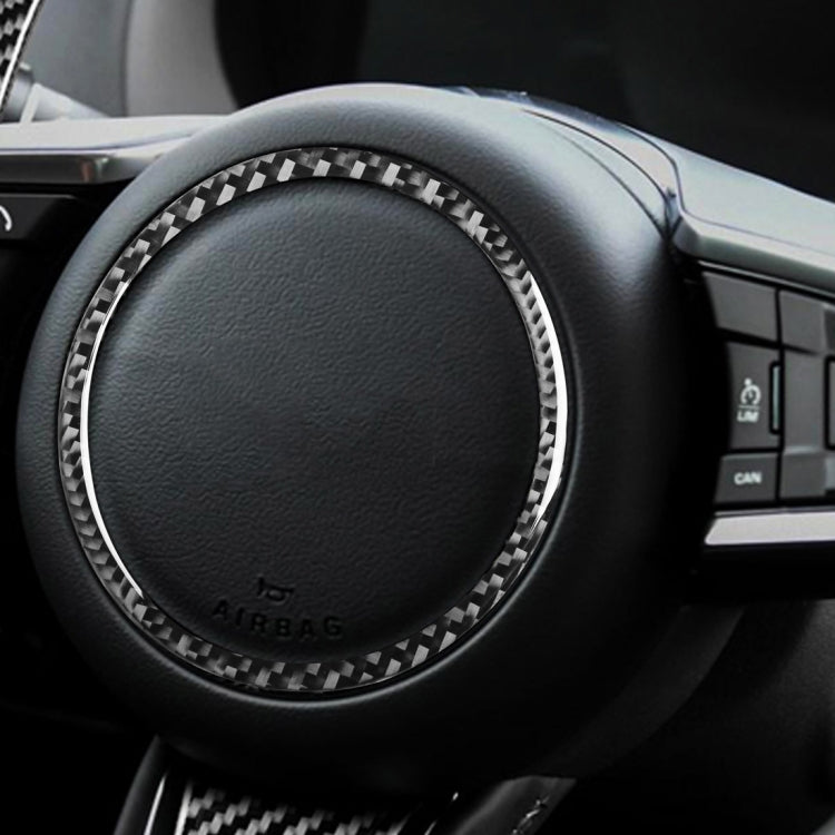 Car Carbon Fiber Steering Wheel Logo Decorative Stickers for Jaguar F-PACE X761 XE X760 XF X260 XJ 2016-2020, Left and Right Drive Universal, Steering Wheel Logo