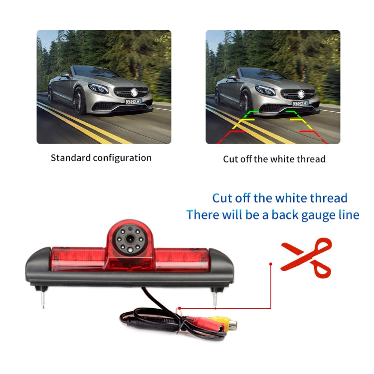 PZ460 Car Waterproof HD High Position Brake Light View Camera + 7 inch Rearview Monitor for Fiat / Citroen / Peugeot, PZ460  + 7 inch Rearview Monitor