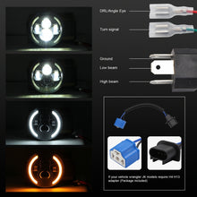 Load image into Gallery viewer, 7 inch H4 / H13 DC 9V-30V 3000LM 3000K-6000K 25W Car Round Shape LED Headlight Lamps for Jeep Wrangler, with Angel Eye, For Jeep Wrangler, For Jeep Wrangler (Blue Light)