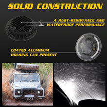 Load image into Gallery viewer, 7 inch H4 / H13 DC 9V-30V 3000LM 3000K-6000K 25W Car Round Shape LED Headlight Lamps for Jeep Wrangler, with Angel Eye, For Jeep Wrangler, For Jeep Wrangler (Blue Light)
