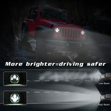 Load image into Gallery viewer, 7 inch H4 / H13 DC 9V-30V 3000LM 3000K-6000K 25W Car Round Shape LED Headlight Lamps for Jeep Wrangler, with Angel Eye, For Jeep Wrangler, For Jeep Wrangler (Blue Light)