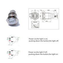 Load image into Gallery viewer, Momentary Reset Switch Push Button 16mm 12V for Car Motorcycle Horn Speaker, Horn Speaker