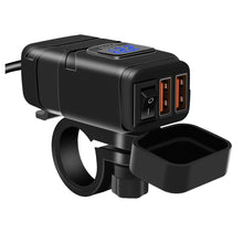 Load image into Gallery viewer, Universal Car Super Quick Dual Port USB Charger Power Outlet Adapter with LED Digital Voltmeter