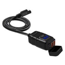 Load image into Gallery viewer, Universal Car Super Quick Dual Port USB Charger Power Outlet Adapter with LED Digital Voltmeter
