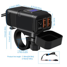 Load image into Gallery viewer, Universal Car Super Quick Dual Port USB Charger Power Outlet Adapter with LED Digital Voltmeter
