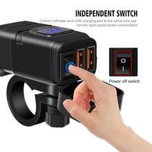 Load image into Gallery viewer, Universal Car Super Quick Dual Port USB Charger Power Outlet Adapter with LED Digital Voltmeter