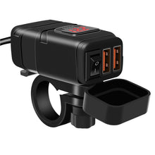 Load image into Gallery viewer, Universal Car Super Quick Dual Port USB Charger Power Outlet Adapter with LED Digital Voltmeter