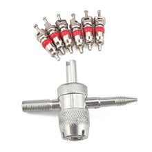 Load image into Gallery viewer, 4 in 1 Remover Tool + 6 Car Trunk Motorcycles Tire Valve, A2203