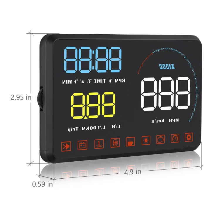 A9 5.5 inch Universal Car OBD2 HUD Vehicle-mounted Head Up Display, A9(Blue), A9(Yellow)