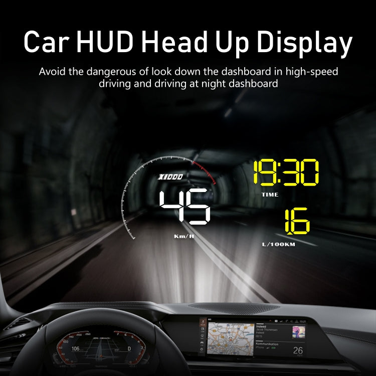 A9 5.5 inch Universal Car OBD2 HUD Vehicle-mounted Head Up Display, A9(Blue), A9(Yellow)