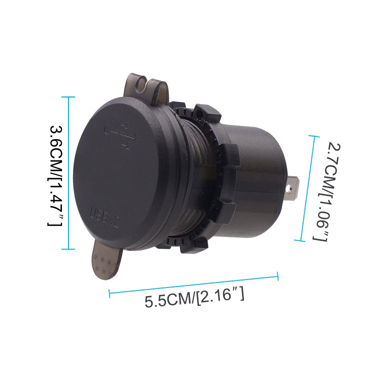 Universal Car Dual Port USB Charger Power Outlet Adapter 3.1A 5V IP66 with LED Digital Voltmeter + 60cm Cable, 3.1A Voltmeter + 60cm Cable(Blue Light), 3.1A Voltmeter + 60cm Cable(Green Light), 3.1A Voltmeter + 60cm Cable(Red Light)