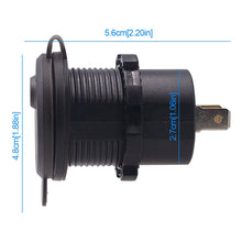 Load image into Gallery viewer, Universal Car Single Port USB Charger Power Outlet Adapter 2.4A 5V IP66 with LED Digital Voltmeter + Switch + 60cm Cable, 2.4A + Switch + 60cm Cable(Blue Light), 2.4A + Switch + 60cm Cable (Green Light), 2.4A + Switch + 60cm Cable (Red Light)