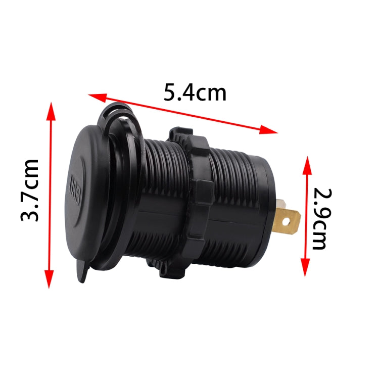 Universal Car Dual USB Charger Power Outlet Adapter 4.2A 5V IP66 with Aperture + 60cm Cable, 4.2A + 60cm Cable(White Light), 4.2A + 60cm Cable(Blue Light), 4.2A + 60cm Cable(Green Light), 4.2A + 60cm Cable(Orange Light), 4.2A + 60cm Cable(Red Light)