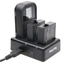 Load image into Gallery viewer, Dual Batteries Charger + Remote Control Charger with USB Cable for GoPro HERO7 Black /6 /5 (AHDBT-501), Batteries not included, Battery+Remote Control Charger