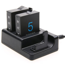 Load image into Gallery viewer, Dual Batteries Charger + Remote Control Charger with USB Cable for GoPro HERO7 Black /6 /5 (AHDBT-501), Batteries not included, Battery+Remote Control Charger