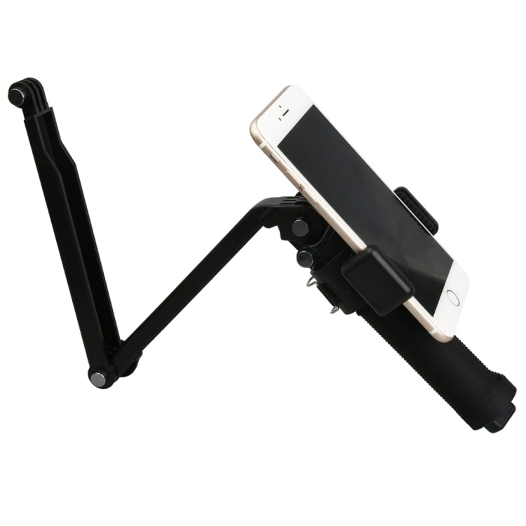Mobile Phone Clip Holder for GoPro & SJCAM & Xiaoyi Handheld Selfie Monopod, Dig Clip Port Diameter: 2.6cm-3cm