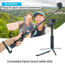 Load image into Gallery viewer, Portable Foldable Tripod Holder Selfie Monopod Stick for GoPro, Insta360, DJI and Other Action Cameras, Length: 23.5-81cm, RUIGPRO