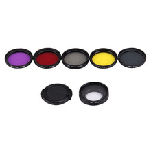 Load image into Gallery viewer, JUNESTAR 7 in 1 Proffesional 37mm Lens Filter(CPL + UV + ND4 + Red + Yellow + FLD / Purple) &amp; Lens Protective Cap for GoPro HERO4 / 3+ / 3 Sport Action Camera, 7 in 1