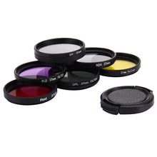 Load image into Gallery viewer, JUNESTAR 7 in 1 Proffesional 37mm Lens Filter(CPL + UV + ND4 + Red + Yellow + FLD / Purple) &amp; Lens Protective Cap for GoPro HERO4 / 3+ / 3 Sport Action Camera, 7 in 1