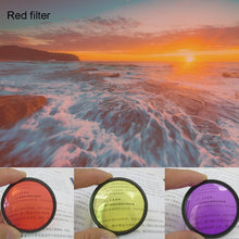 Load image into Gallery viewer, JUNESTAR 7 in 1 Proffesional 37mm Lens Filter(CPL + UV + ND4 + Red + Yellow + FLD / Purple) &amp; Lens Protective Cap for GoPro HERO4 / 3+ / 3 Sport Action Camera, 7 in 1