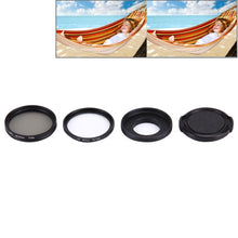 Load image into Gallery viewer, JUNESTAR 4 in 1 Proffesional 40.5mm Lens Filter(CPL + UV) &amp; Waterproof Housing Case Adapter Ring &amp; Lens Protective Cap for GoPro HERO4 / 3+ / 3 Sport Action Camera, 4 in 1 40.5mm Lens
