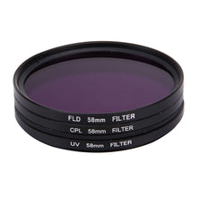Load image into Gallery viewer, JUNESTAR 3 in 1 Proffesional 58mm Lens Filter(CPL + UV + FLD / Purple) for GoPro &amp; Xiaomi Xiaoyi Yi Sport Action Camera, 3 in 1