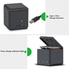 Load image into Gallery viewer, RUIGPRO USB Triple Batteries Housing Charger Box with LED Indicator Light for DJI OSMO Action 1, Charger Box