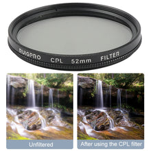 Load image into Gallery viewer, RUIGPRO for GoPro HERO 7/6 /5 Professional 52mm CPL Lens Filter with Filter Adapter Ring &amp; Lens Cap, CPL Lens