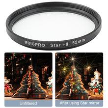 Load image into Gallery viewer, RUIGPRO for GoPro HERO 7/6 /5 Professional 52mm 8X Star Effect Lens Filter with Filter Adapter Ring &amp; Lens Cap, Star Effect Lens