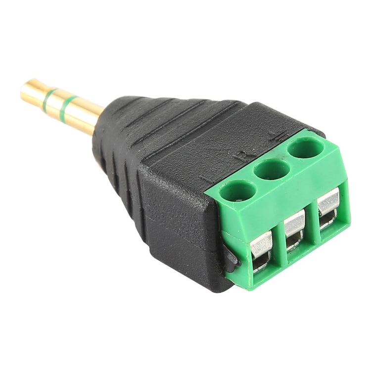 3.5mm Male Plug 3 Pole 3 Pin Terminal Block Stereo Audio Connector, 3.5mm Male (3 Pin)