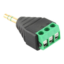 Load image into Gallery viewer, 3.5mm Male Plug 3 Pole 3 Pin Terminal Block Stereo Audio Connector, 3.5mm Male (3 Pin)