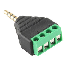 Load image into Gallery viewer, 3.5mm Male Plug 4 Pole 4 Pin Terminal Block Stereo Audio Connector, 3.5mm Male (4 Pin)