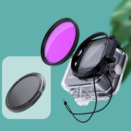 RUIGPRO for GoPro HERO8 Professional 58mm Color Dive Housing Lens Filter + Dive Housing Waterproof Case with Filter Adapter Ring & Lens Cap