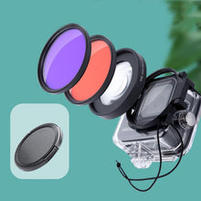 Load image into Gallery viewer, RUIGPRO for GoPro HERO8 58mm 16X Macro Lens + Red/Purple Diving Lens  Filter + Dive Housing Waterproof Case Kits with Filter Adapter Ring &amp; Lens Cap