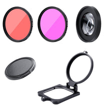 Load image into Gallery viewer, RUIGPRO for GoPro HERO8 58mm 16X Macro Lens + Red/Purple Diving Lens  Filter + Dive Housing Waterproof Case Kits with Filter Adapter Ring &amp; Lens Cap