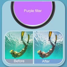 Load image into Gallery viewer, RUIGPRO for GoPro HERO8 58mm 16X Macro Lens + Red/Purple Diving Lens  Filter + Dive Housing Waterproof Case Kits with Filter Adapter Ring &amp; Lens Cap