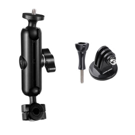 9cm Connecting Rod 20mm Ball Head Motorcycle Rearview Mirror Fixed Mount Holder with Tripod Adapter & Screw for GoPro, Insta360, DJI and Other Action Cameras, 9cm Connecting Rod Holder