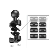 Load image into Gallery viewer, 25mm Ball Head Motorcycle Rearview Mirror Fixed Mount Holder with 4 Styles Gaskets for GoPro, Insta360, DJI and Other Action Cameras, 25mm Ball Head with 4 Styles Gaskets