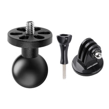 Load image into Gallery viewer, 1/4 inch Screw 25mm Ball Head Motorcycle Fixed Mount Holder with Tripod Adapter &amp; Screw for GoPro, Insta360, DJI and Other Action Cameras, 1/4 inch Screw 25mm Ball Head