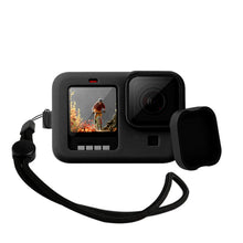 Load image into Gallery viewer, For GoPro HERO10 Black / HERO9 Black Silicone Protective Case Cover with Wrist Strap &amp; Lens Cover, For GoPro HERO10 Black